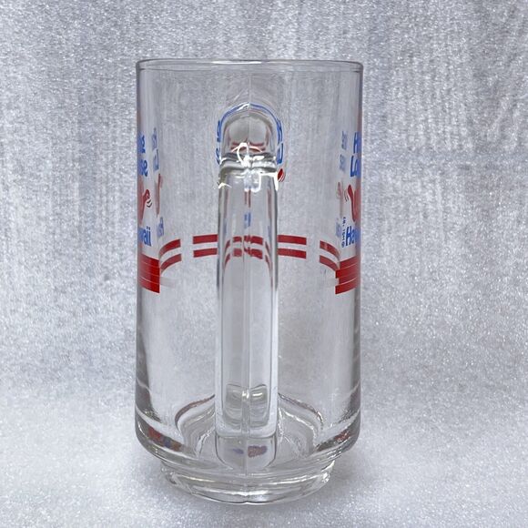 Vintage 1987 "HANG LOOSE" Hawaii Glass Mug Cup Hawaiian 16oz *READ - Picture 4 of 12
